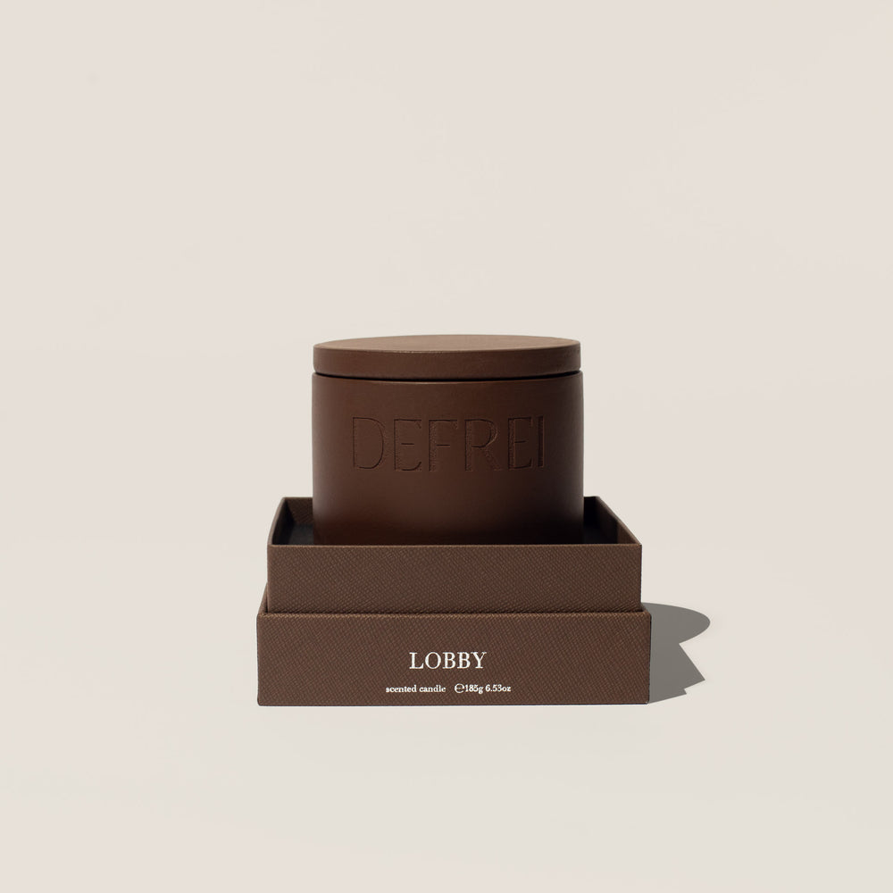 DEFREI LOBBY luxury scented candle in sustainable packaging